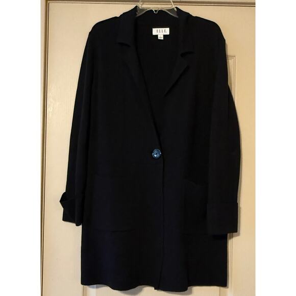 Elle Black Duster Cardigan, Size L - Picture 1 of 5